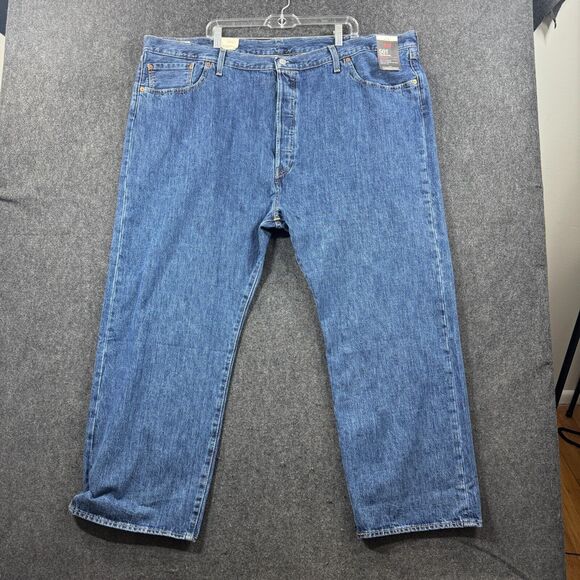 Levi's Premium Quality 501 Original Jeans Men's 50x30 Blue 100% Cotton - Picture 1 of 14